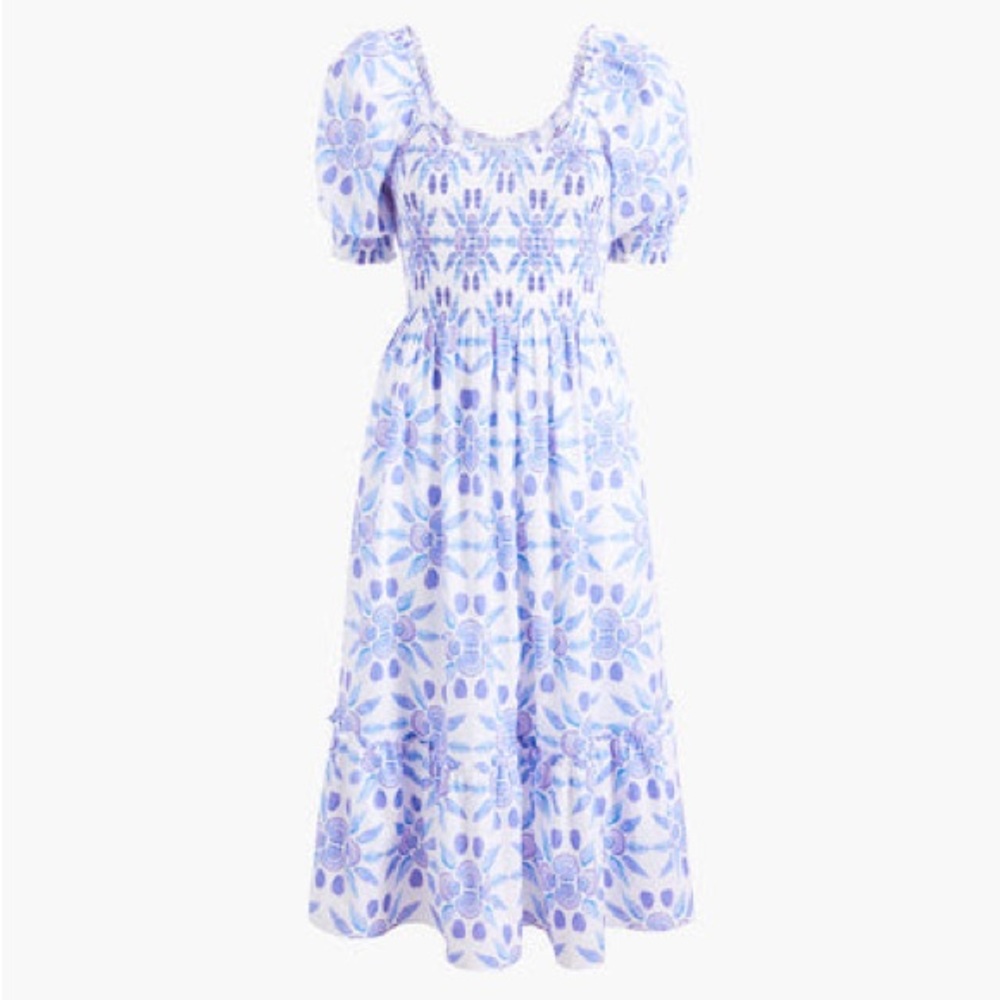 EUC Louisa Nap Dress from Hill House Home - “Blue Shell Mosaic Cotton” size L